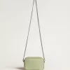 Borsa Mini Star in pelle verde chiaro con stampa serpente