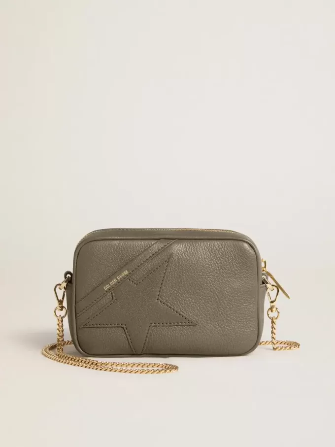 Borsa Mini Star in pelle verde salvia con stella tono su tono Borsa Mini Star in pelle verde salvia con stella tono su tono