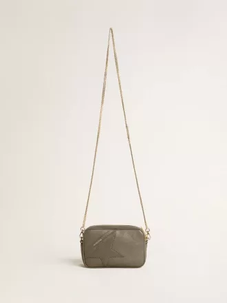 Borsa Mini Star in pelle verde salvia con stella tono su tono