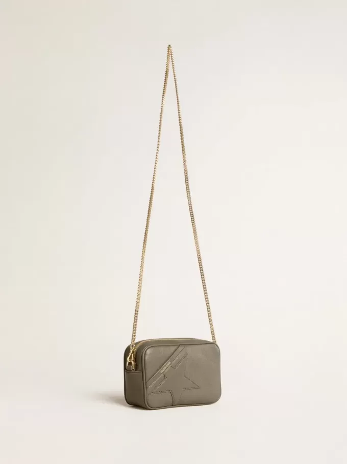 Borsa Mini Star in pelle verde salvia con stella tono su tono Borsa Mini Star in pelle verde salvia con stella tono su tono