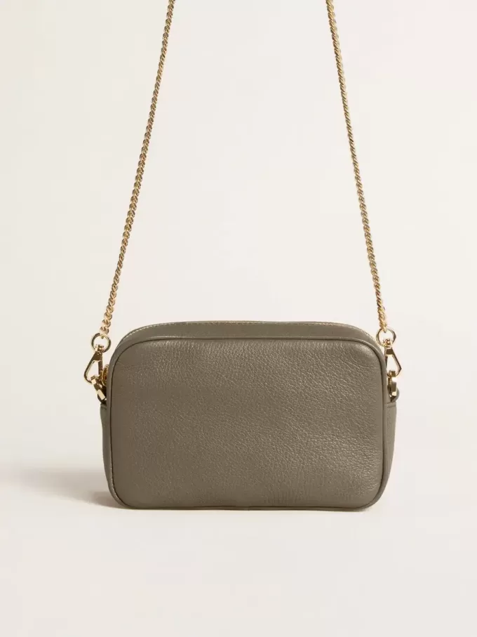 Borsa Mini Star in pelle verde salvia con stella tono su tono Borsa Mini Star in pelle verde salvia con stella tono su tono
