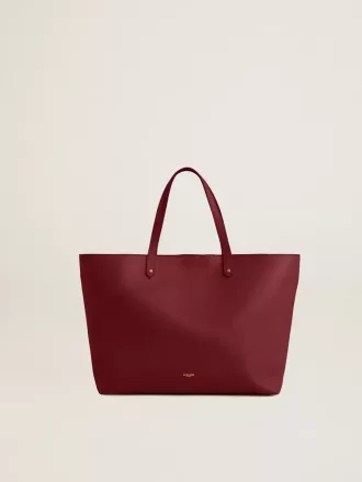 Borsa Pasadena bordeaux in pelle liscia con logo dorato