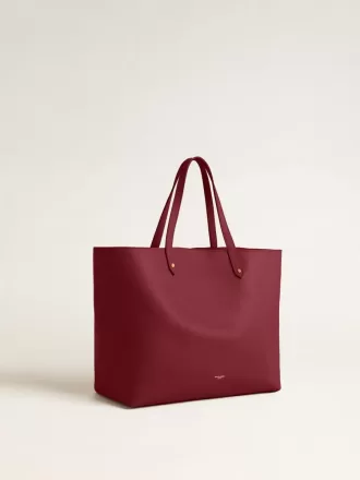 Borsa Pasadena bordeaux in pelle liscia con logo dorato