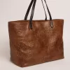 Borsa Pasadena in pelle martellata con stampa leopardata e manici neri a contrasto Borsa Pasadena in pelle martellata con stampa leopardata e manici neri a contrasto