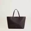 Borsa Pasadena nera in pelle liscia con logo dorato