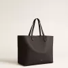 Borsa Pasadena nera in pelle liscia con logo dorato