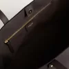 Borsa Pasadena nera in pelle liscia con logo dorato