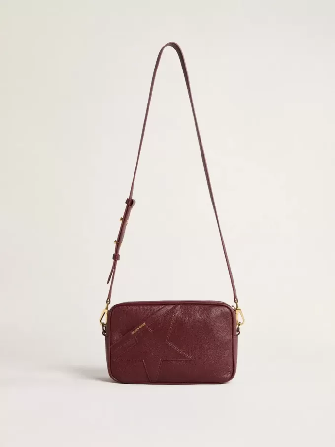 Borsa Star in pelle color vino con stella tono su tono Borsa Star in pelle color vino con stella tono su tono