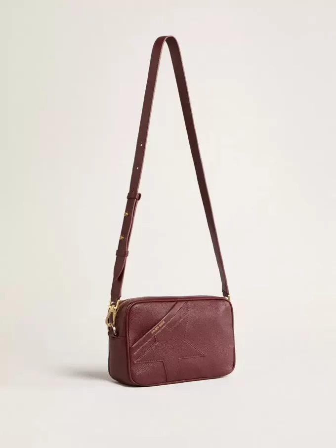 Borsa Star in pelle color vino con stella tono su tono Borsa Star in pelle color vino con stella tono su tono