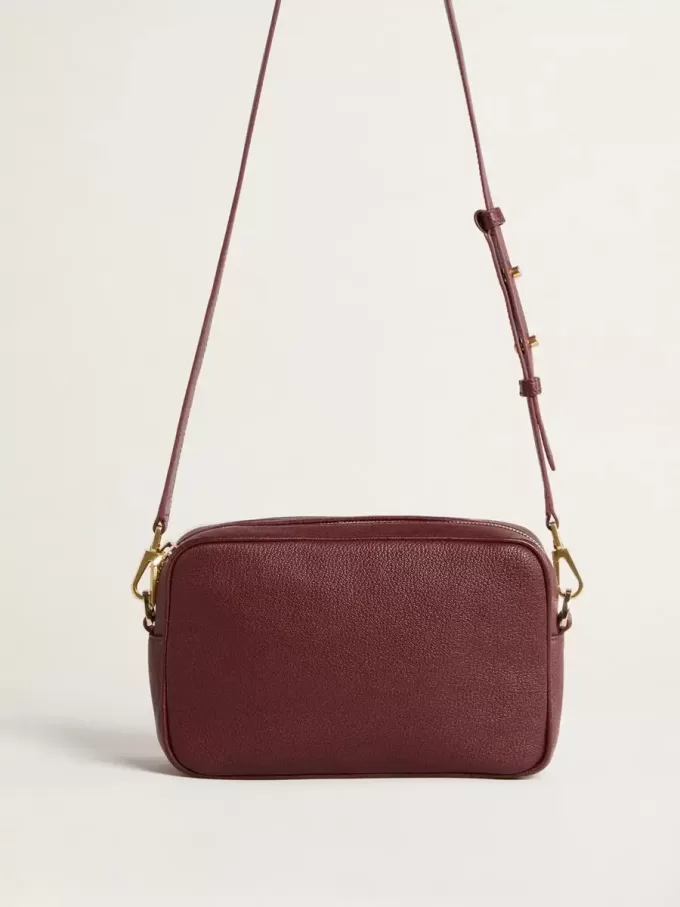 Borsa Star in pelle color vino con stella tono su tono Borsa Star in pelle color vino con stella tono su tono