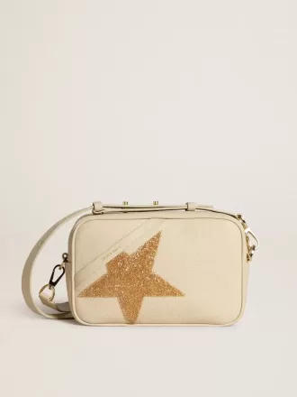 Borsa Star in pelle martellata color burro con stella in cristallo Swarovski