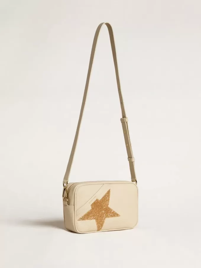 Borsa Star in pelle martellata color burro con stella in cristallo Swarovski Borsa Star in pelle martellata color burro con stella in cristallo Swarovski