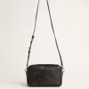 Borsa Star in pelle nera con stella tono su tono