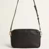 Borsa Star in pelle nera con stella tono su tono