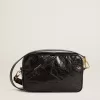 Borsa Star in pelle nera lucida con stella tono su tono Borsa Star in pelle nera lucida con stella tono su tono