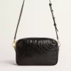 Borsa Star in pelle nera lucida con stella tono su tono Borsa Star in pelle nera lucida con stella tono su tono