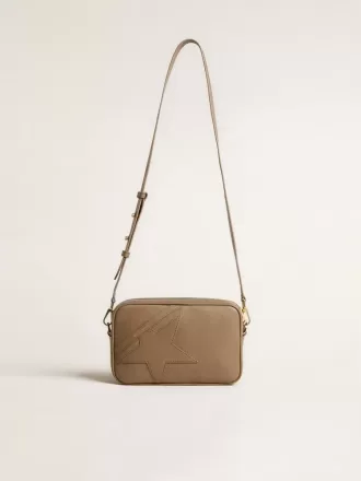 Borsa Star in pelle verde salvia con stella tono su tono