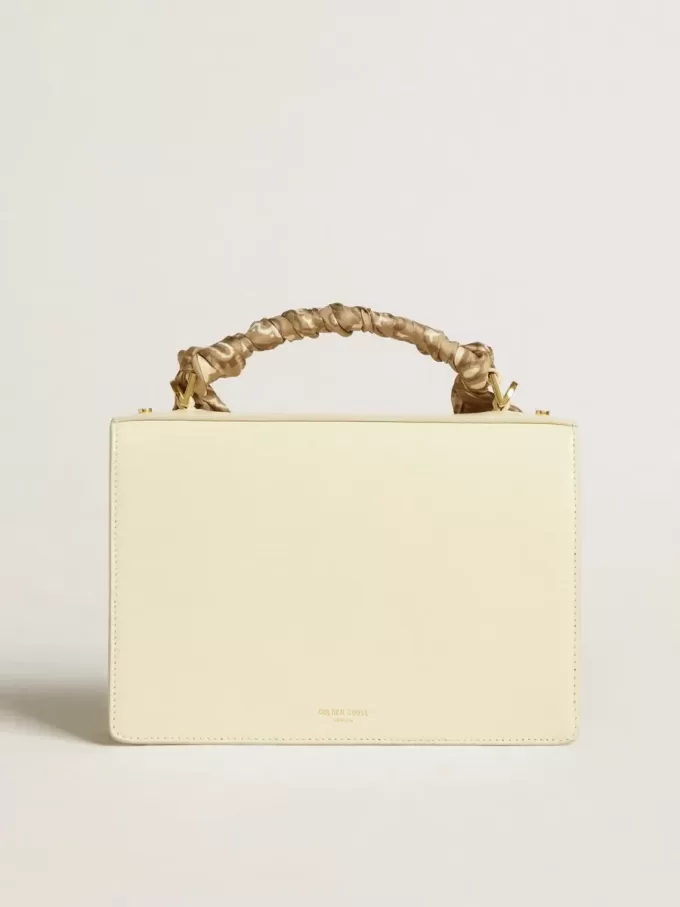 Borsa Venezia in pelle color burro con foulard in seta