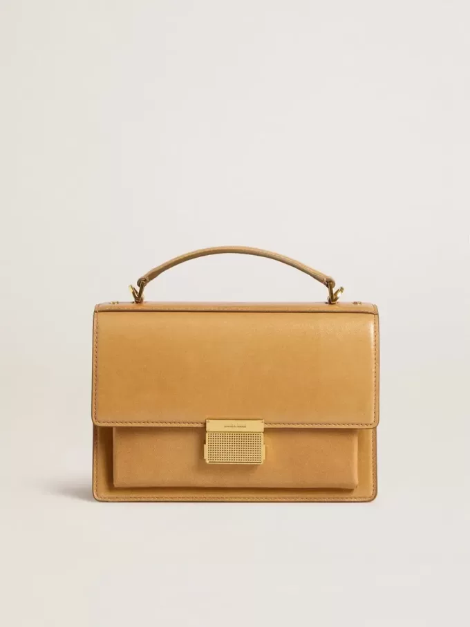 Borsa Venezia in pelle goffrata giallo ocra con dettagli dorati Borsa Venezia in pelle goffrata giallo ocra con dettagli dorati
