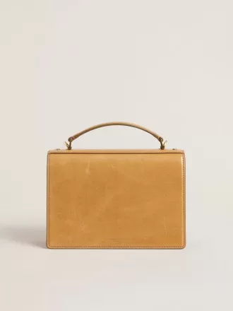 Borsa Venezia in pelle goffrata giallo ocra con dettagli dorati