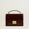 Borsa Venezia in pelle laminata marrone scuro con dettagli dorati Borsa Venezia in pelle laminata marrone scuro con dettagli dorati