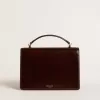 Borsa Venezia in pelle laminata marrone scuro con dettagli dorati Borsa Venezia in pelle laminata marrone scuro con dettagli dorati
