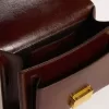 Borsa Venezia in pelle laminata marrone scuro con dettagli dorati Borsa Venezia in pelle laminata marrone scuro con dettagli dorati
