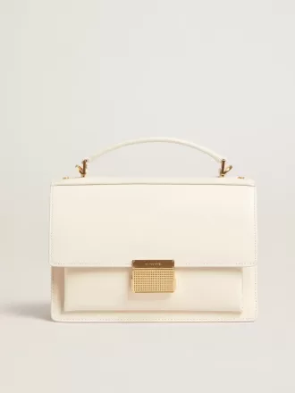 Borsa Venezia in pelle martellata color burro con dettagli dorati