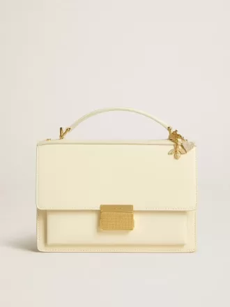 Borsa Venezia in pelle martellata color burro con doppio charm