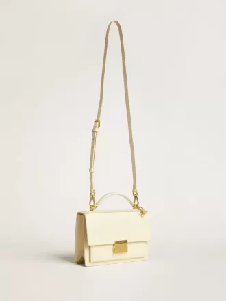 Borsa Venezia in pelle martellata color burro con doppio charm