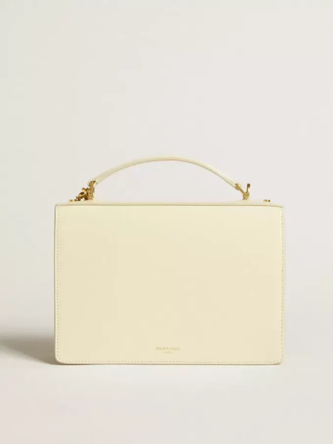 Borsa Venezia in pelle martellata color burro con doppio charm Borsa Venezia in pelle martellata color burro con doppio charm