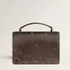 Borsa Venezia in pelle metallizzata grigio antracite con dettagli neri Borsa Venezia in pelle metallizzata grigio antracite con dettagli neri