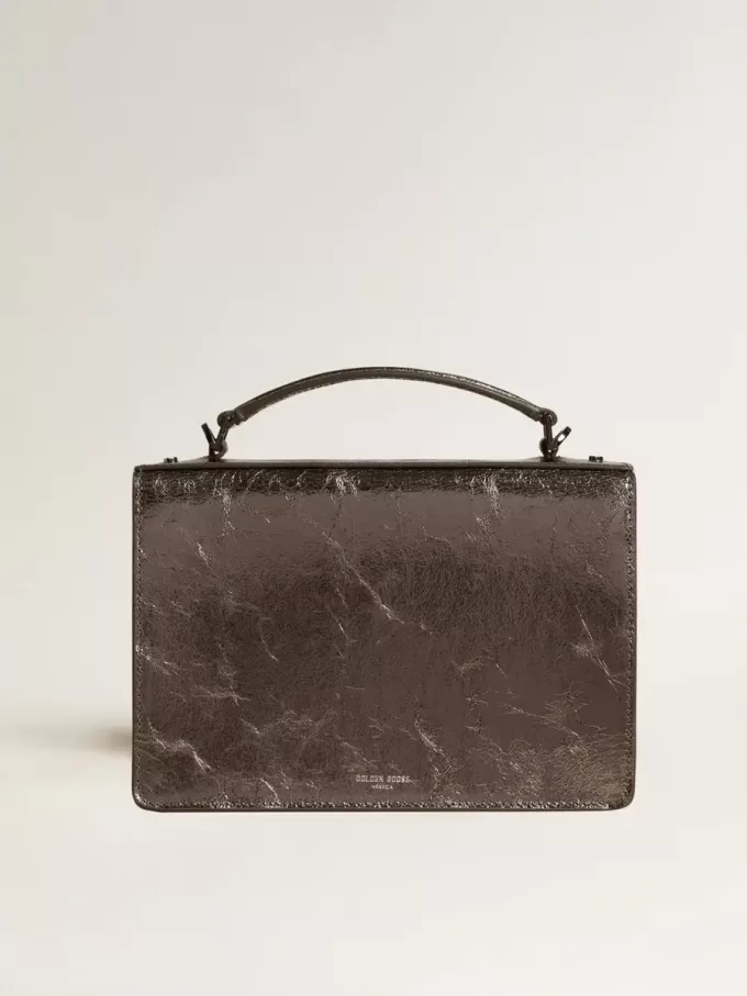 Borsa Venezia in pelle metallizzata grigio antracite con dettagli neri Borsa Venezia in pelle metallizzata grigio antracite con dettagli neri
