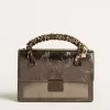 Borsa Venezia in pelle metallizzata grigio antracite con dettagli neri Borsa Venezia in pelle metallizzata grigio antracite con dettagli neri