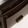 Borsa Venezia in pelle metallizzata nera con dettagli neri