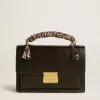Borsa Venezia in pelle nera con foulard multicolore Borsa Venezia in pelle nera con foulard multicolore