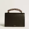 Borsa Venezia in pelle nera con foulard multicolore Borsa Venezia in pelle nera con foulard multicolore