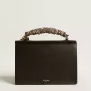 Borsa Venezia in pelle nera con sciarpa e doppio ciondolo Borsa Venezia in pelle nera con sciarpa e doppio ciondolo