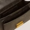 Borsa Venezia in pelle nera invecchiata con dettagli dorati