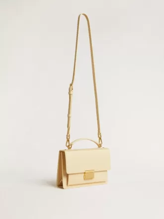 Borsa Venezia in pelle stampata pitone beige con dettagli dorati