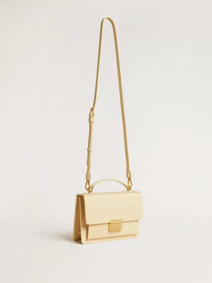 Borsa Venezia in pelle stampata pitone beige con dettagli dorati Borsa Venezia in pelle stampata pitone beige con dettagli dorati