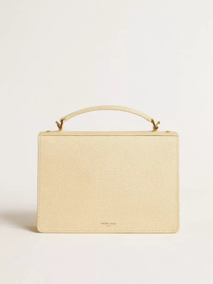 Borsa Venezia in pelle stampata pitone beige con dettagli dorati Borsa Venezia in pelle stampata pitone beige con dettagli dorati