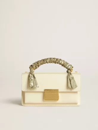 Borsa Venezia piccola in pelle color burro con foulard intrecciato