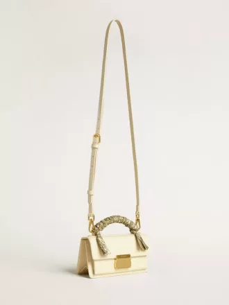 Borsa Venezia piccola in pelle color burro con foulard intrecciato
