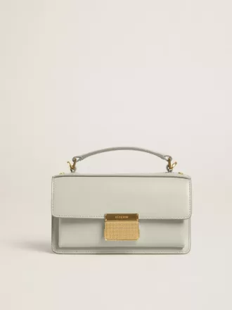Borsa Venezia piccola in pelle grigio minerale con dettagli dorati