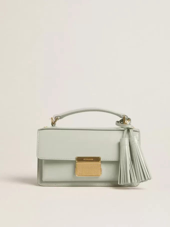 Borsa Venezia piccola in pelle grigio minerale con dettagli dorati Borsa Venezia piccola in pelle grigio minerale con dettagli dorati