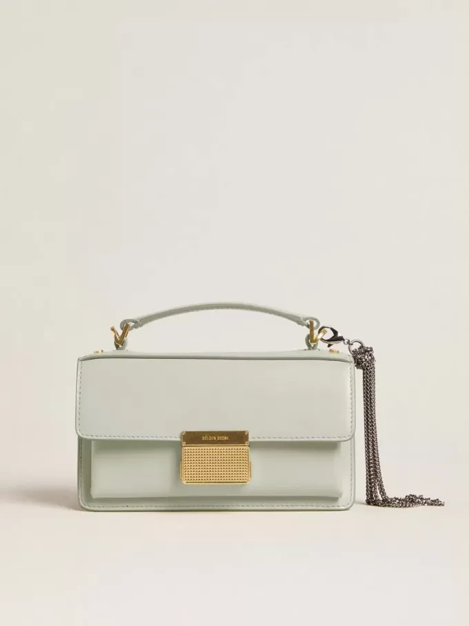 Borsa Venezia piccola in pelle grigio minerale con dettagli dorati Borsa Venezia piccola in pelle grigio minerale con dettagli dorati
