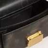 Borsa Venezia piccola in pelle marrone scuro con fibbia dorata