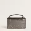 Borsa Venezia piccola in pelle metallizzata grigio antracite con dettagli neri Borsa Venezia piccola in pelle metallizzata grigio antracite con dettagli neri
