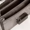 Borsa Venezia piccola in pelle metallizzata grigio antracite con dettagli neri Borsa Venezia piccola in pelle metallizzata grigio antracite con dettagli neri